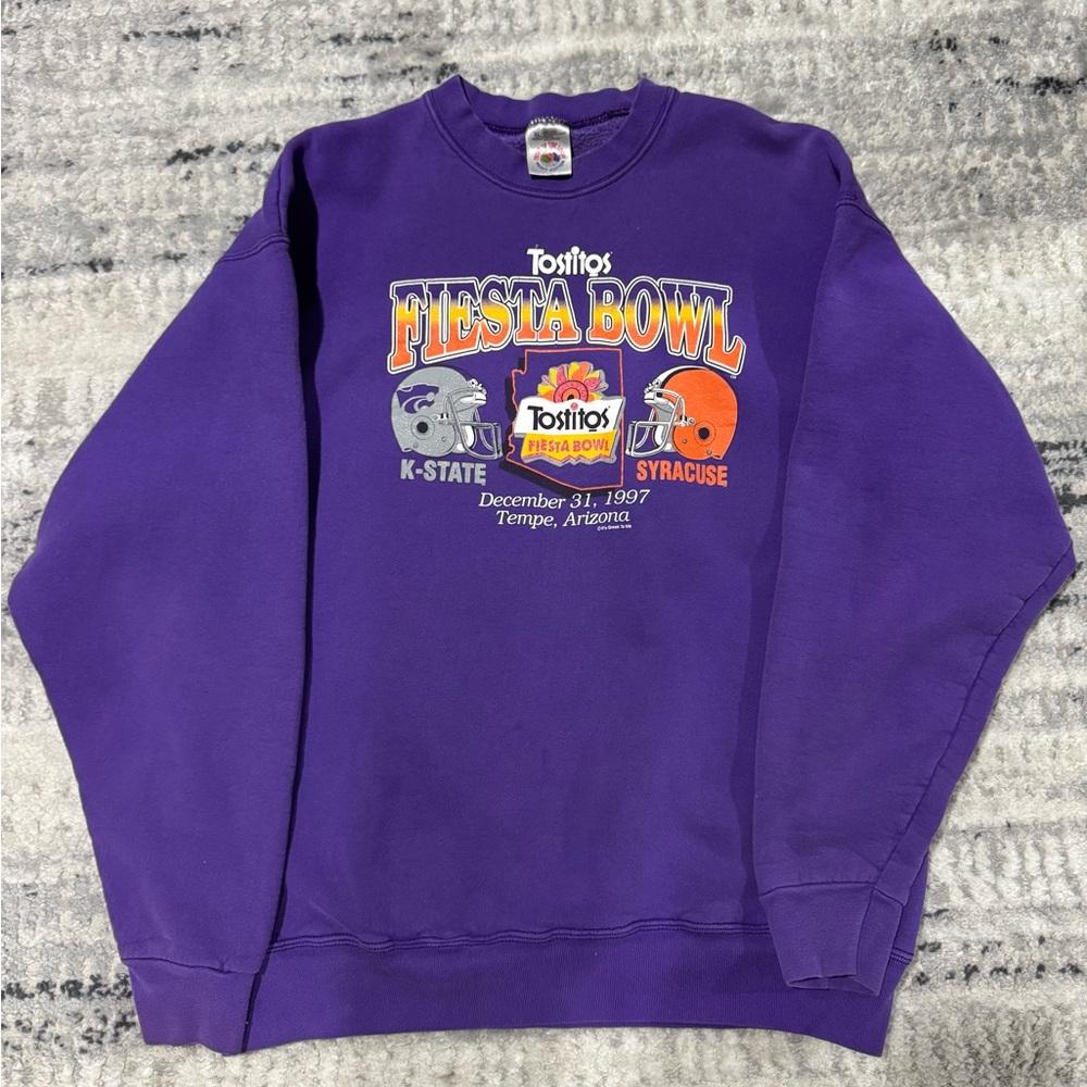 Vintage 1997 K-State vs Syracuse Tostito’s Fiesta Bowl Crewneck Sweater. Size XL